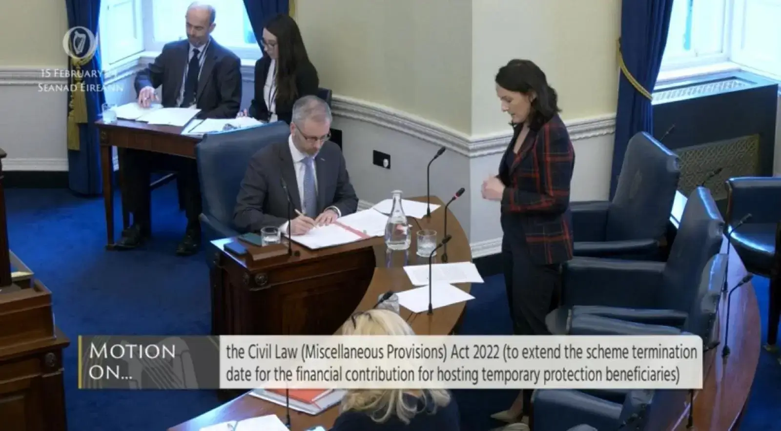 Erin McGreehan meeting with the Minister for Integration, Roderic O’Gorman, about the use of the D Hotel in Drogheda for people seeking international protection.