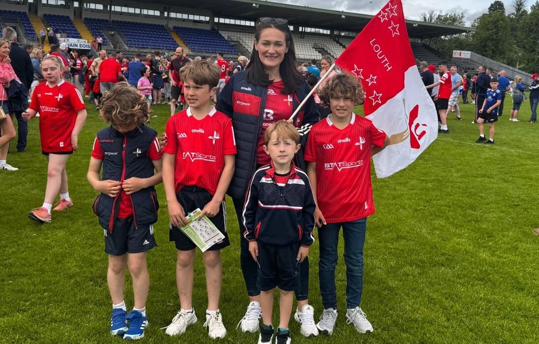 Erin McGreehan and family at a louth match