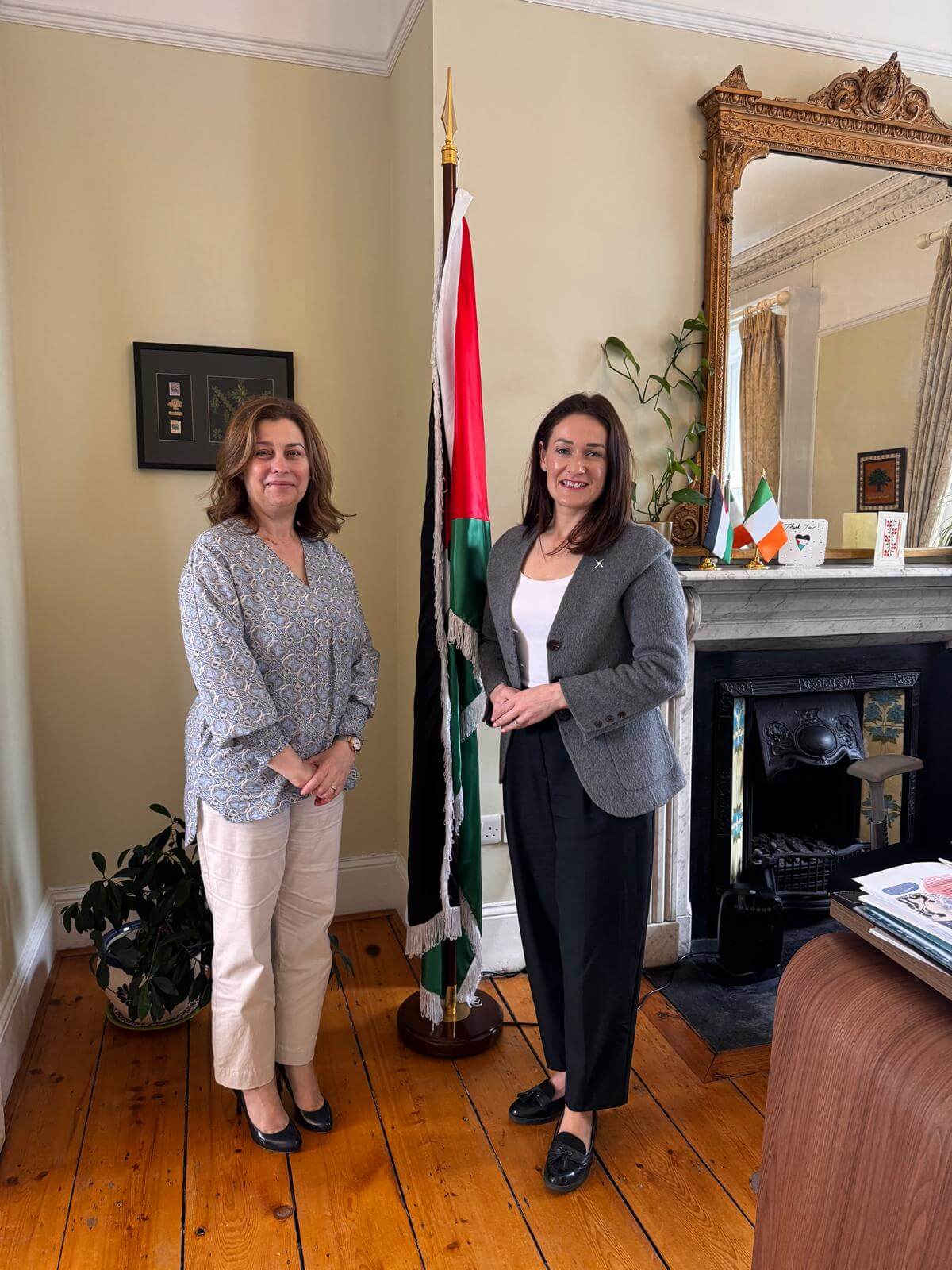 Deputy Erin McGreehan invited to meet with Palestine Ambassador in Palestine Embassy